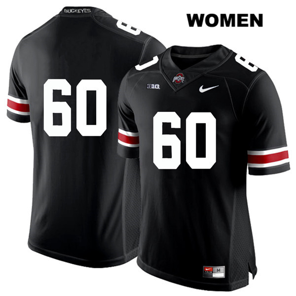 Ohio State Buckeyes Women's Blake Pfenning #60 White Number Black Authentic Nike No Name College NCAA Stitched Football Jersey MC19K70EV